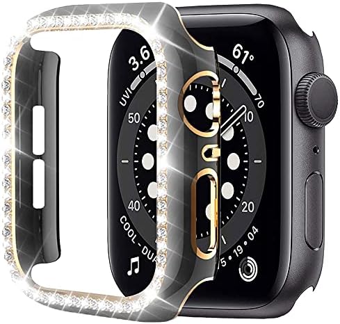 מקרה קריסטל DJDLFA Diamond עבור Apple Watch 7 6 SE 40 ממ 44 ממ 41 ממ 45 ממ IWatch Series 5 3 38 ממ 42 ממ