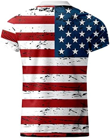 חולצות פולו דגל אמריקאי אמריקני פטריוטי 4 ביולי חולצת טי קיץ וינטג 'מזדמן שרוולים קצרים פולו ספורט גולף