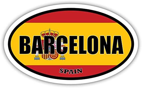 ברצלונה דגל ספרד מדבקות סגלגל מדבקה פגוש ויניל 3x5 אינץ '