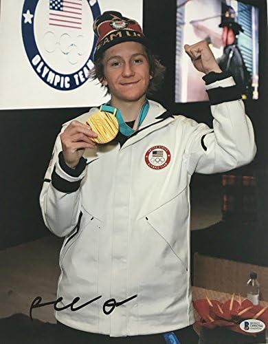 אדום ג'רארד 2018 אולימפיאדה חתומה על צילום ארהב מדליית זהב סנובורד חתימה
