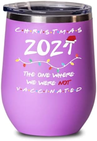 מצחיק חג המולד 2021 כוס יין חברים זה שבו לא חוסנו חיסון ירה משחק מילים סוד סנטה חג מזכרת 12 עוז כוס קפה קר חם