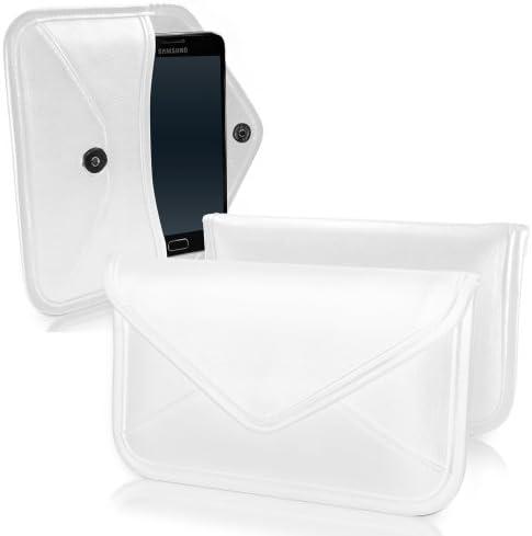 מארז Boxwave תואם ל- Nuu Mobile A5L - כיס מסנג'ר עור מובחר, עיצוב עטיפת כיסוי עור סינטטי לניו נייד A5L - שנהב לבן