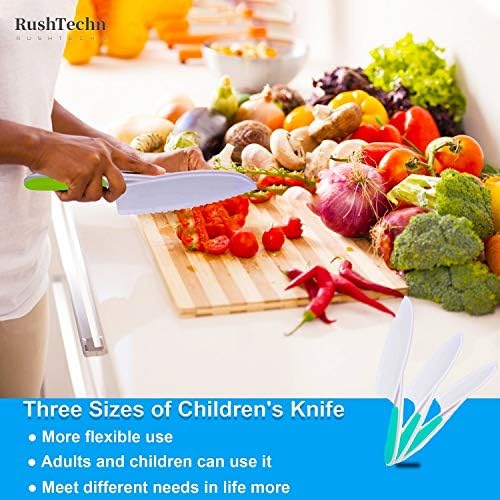 Piufryasc ילדים סכין פלסטיק בטוחים: מטבח 3 חלקים בישול קיד סכינים ניילון ניילון-סכין חיתוך פלסטיק של ילדים שיכולים