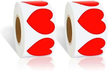 אדום לב בצורת מדבקת תוויות 1000 יחידות, שימוש עבור חג האהבה, מעטפות מתנת אריזה, משרדים, סימניות