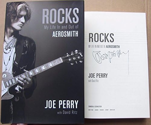 ספר חתימה של ג'ו פרי חתם מנדנד את חיי באירוסמית 'הראשון, PR Beckett Bass