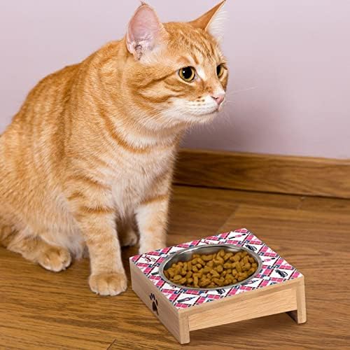 ארגייל בריטי דגלי כלב חתול קערת נירוסטה אנטי הקאות לחיות מחמד מזין חמוד קערות סט 15 עם מוטה עם מעמד מוגבה