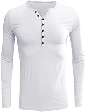 חולצות גברים BMISEGM צבע מוצק זכר שרוול ארוך V צוואר V כפתור רזה אופנה אופנה חולצה עליונה נוחה