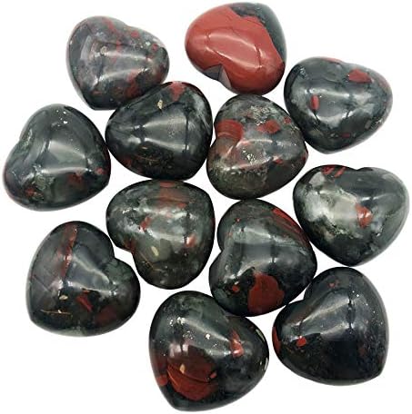faveramulet 5 pcs טבעי שחור שחור אבן לב אבן מיני אהבה נפוחה לבבות אבני כיס מלוטש ריפוי צ'אקרה רייקי איזון 1 (25 ממ