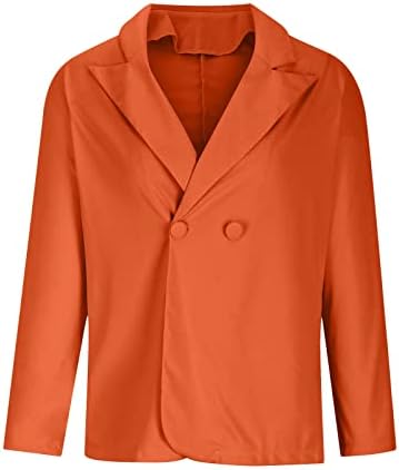 בלייזר מזדמן של נשים רופפות מתאימות חליפה קדמית פתוחה חליפה קדמית כפתור דש עם שרוול ארוך, בלייזרים מעיל משרדים.