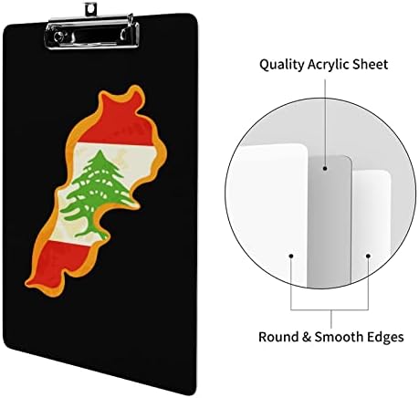 לבנון דגל מפת אופנה לוח מכתב גודל דקורטיבי לוחות עם נמוך פרופיל מתכת קליפ 9 איקס 12.5