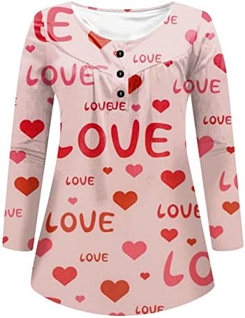 חולצות יום האהבה מחבירות טוניקת בטן חולצות שרוול ארוך חולצות מרפרפות חולצות חג חמודות לבושות לחותלות