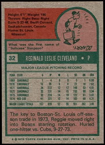1975 Topps 32 רג'י קליבלנד בוסטון רד סוקס NM/MT Red Sox