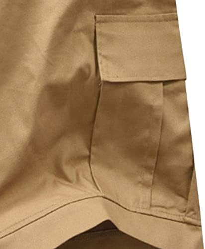 מכנסיים קצרים של Multi Multi Pocket של גברים מותניים אלסטיים כושר מכנסי מטען קצרים רופפים מכנסיים חיצוניים קלים משקל