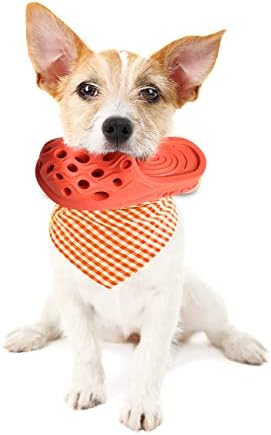 צעצוע לעיסה של Diwandong Dog, צעצוע נעלי בית הריסות אדום עמיד לגור, צעצועי מגע לכלבים לאימוני חיות מחמד וניקוי שיניים,
