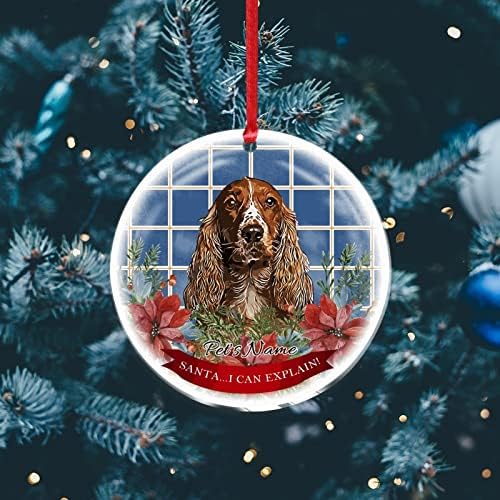 סנטה אני יכול להסביר בריטני כלב חג המולד אקריליק קישוטי לחיות מחמד זיכרון קרמיקה חג המולד מזכרת מותאם אישית