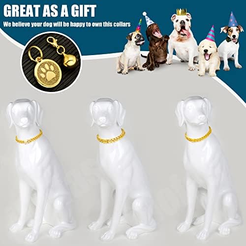 צווארון כלבים של שרשרת זהב IDOFAS צווארון כלב קובני 14 ממ עם צווארון כלב קישור קובני עם צווארון שרשרת כלבים