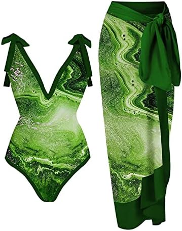 בגד ים של שני חלקים לנשים עם חצאית Boho פרחונית חוף הוואי לובש מקשה אחת עם תלבושות בגד ים של כיסוי