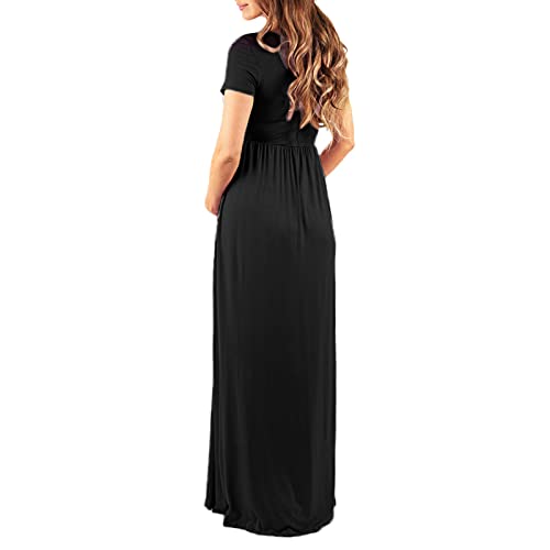 אישה יולדות שמלה, יולדות קצר שרוול שמלת מוצק עם צווארון גמישות בהריון יולדות ארוך שמלה
