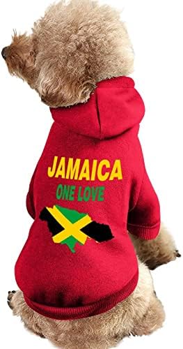 מפת דגל ג'מייקה אחת אהבה אחת קפוצ'ונים מחמד סוודר כלבים חמים רכים חליפות חיות חיות מחמד עם כובעים