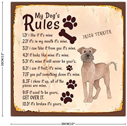מצחיק מתכת כלב סימן שלי כלב של כללים עתיק לחיות מחמד כלב דלת קולב עם כלב ציטוט השראה מתכת צלחת עתיק כלב בית תפאורה עבור חיצוני
