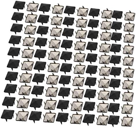 X-DREE 150 יחידות 10 ממ קצה מרובע נייר DIY BRAD MATT BLACK למלאכת SQUAPING (150 יחידות 10 ממ PUNTA CUADRADA BRICOLAJE