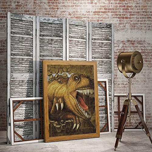 דינוזאור יורה ציור עגול ציור ציור ציור ערכות תמונות עם מלאכת אמנויות מסגרת לעיצוב קיר ביתי