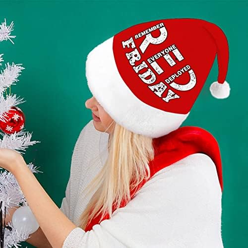 זכור כולם לפרוס אדום שישי - 06 חג המולד כובע סנטה קלאוס כובעי קצר קטיפה עם לבן חפתים לגברים נשים חג המולד חג המפלגה קישוטים