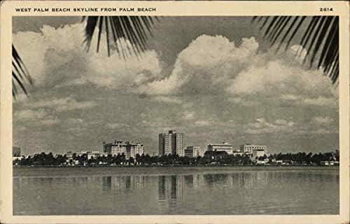 קו הרקיע של ווסט פאלם ביץ 'מפאלם ביץ' ווסט פאלם ביץ', פלורידה פלורידה גלויה עתיקה מקורית