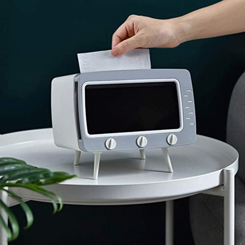 Llly 2 ב 1 קופסת רקמות קופסת שולחן שולחן עבודה מראה טלוויזיה יצירתי עם טלפון עם תיבת רקמות
