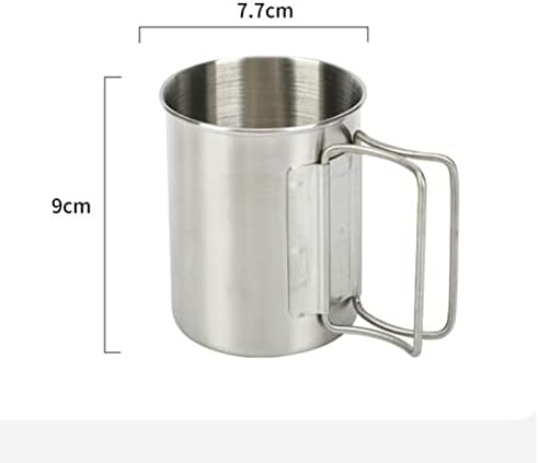 כוסות מים של AMAYYASB כוס קמפינג נירוסטה כוס קרבינר ניידים כוסות מים חיצוניות ספל עם כלי שתייה מתקפלים של כלי מטבח