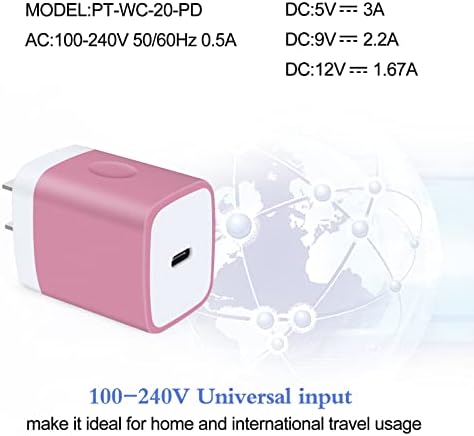 20W USB C מטען מטען חסימת מטען עם PD 3.0, מתאם כוח קומפקטי U USB C לאייפון 14/14 PRO/14 PRO MAX/13/12/12 PRO/11/X/SE