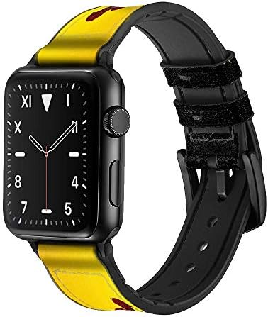 CA0295 אופניים עור שקיעה עור ורצועת רצועת שעונים חכמה של סיליקון עבור Apple Watch Iwatch Size 38 ממ/40 ממ/41 ממ