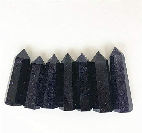 SHITOU2231 5 יחידות 60-80 ממ טבעי אבן חול כחולה אבן קוורץ גביש שרביט נקודת ריפוי ריפוי אבנים טבעיות ומינרלים אבני ריפוי