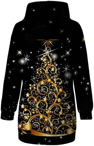 סווטשירטים של חג המולד של Xiloccer נשים קפוצ'ון נשים סוודר נשים אופנה לחג המולד מודפס עם שרוול ארוך אורך אורך אורך חולצה