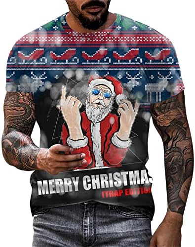 חולצות טריקו לגברים xxbr חג המולד סנטה קלאוס חייל הדפס צמרות שרוול קצר