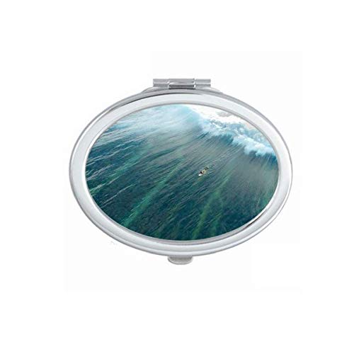אוקיינוס חול חוף ים גלישה גל תמונה מראה נייד לקפל יד איפור כפול צד משקפיים