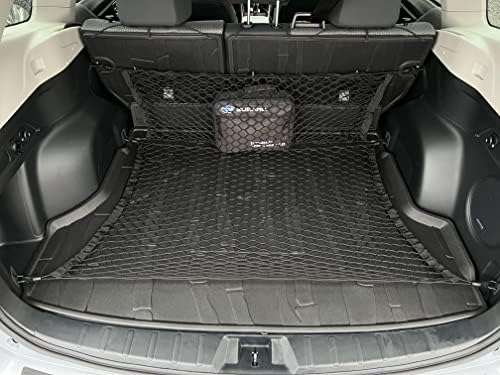 מעטפה אחורית + סגנון רצפה רכב אלסטי מטען מטען רשת למטען עבור סובארו פורסטר 2019-2023 - מארגן תא המטען הפרימיום ואחסון - מארגן