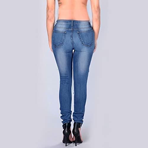 ג 'ינס אלסטי הרזיה רזה נשים ג' ינס פשוט ומעודן עיצוב ז ' אן חותלות לנשים גבוה