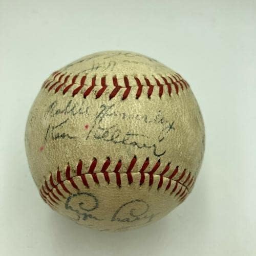 נדיר 1936 צוות האינדיאנים בקליבלנד חתם על בייסבול בוב פלר טירון JSA COA - כדורי בייסבול חתימה