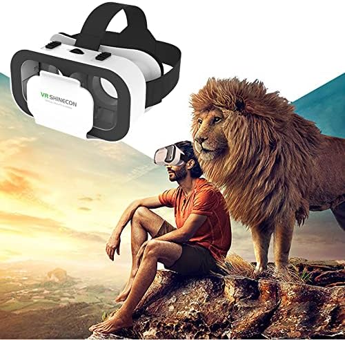 משקפי VR, משקפי משחק וירטואליים, משקפי קולנוע תלת מימדיים 360 ° פנורמי, לסמארטפונים הנוכחיים 4.7-6.5 אינץ '