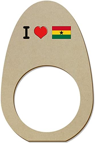Azeeda 5 x 'אני אוהב גאנה' טבעות מפיות מעץ/מחזיקים