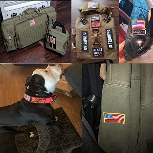 Homiego 4 כלב שירות חבילות באילוף טלאי דגל אמריקאי בקש לחידת חיית המורל הצבאי לרתום כלבים טקטי רתמת אוכף תרמיל תיק אוכף