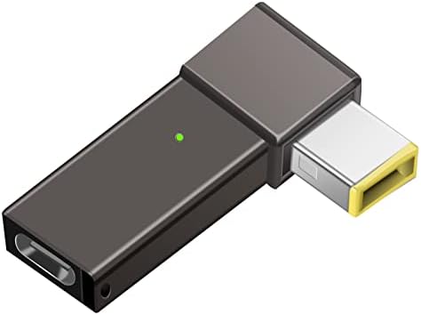 USB C עד קצה דק מחשב נייד מתאם טעינה מתאם נקבה סוג C לזווית ימנית DC ממיר תקע שקע מרובע PD מחבר מטען כוח ליוגה