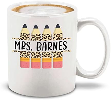 4 אף פעם אישית אישית מורה ליפורד ברדלס הדפסת עפרונות קרמיקה ספל תה כוס של המורה הערכה יום מתנה 11 עוז.
