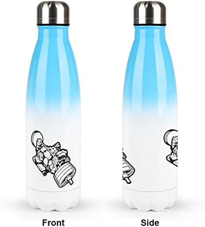 הרמת גורילה הרמת משקולות בקבוק מים מפלדת אל חלד עם בקבוק ספורט מבודד מכסה לטיול פיקניק קמפינג 17 גרם