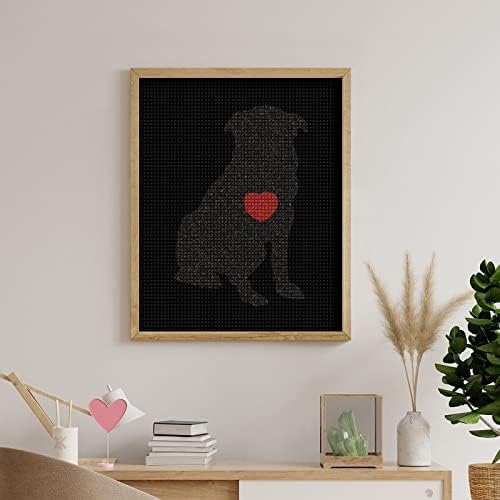 כלב לב יהלומי ציור ערכת אמנות תמונות עשה זאת בעצמך תרגיל מלא בית אביזרי מבוגרים מתנה עבור בית קיר תפאורה 16 איקס 20