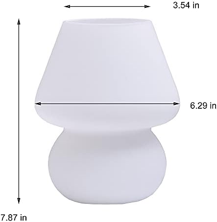מנורת פטריות זכוכית ג'ישנג עורית מנורה שולחן קטן RGB 16 מנורת מיטה משתנה בצבע עמרית אור דקורטיבי אור עם מתנה מרחוק