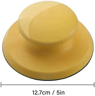אוקויוניוניון גוש מלטש יד עגול, 16 יחידות דיסק מלטש אנטי להחליק צהוב יציב עם נייר זכוכית לעור לאבן