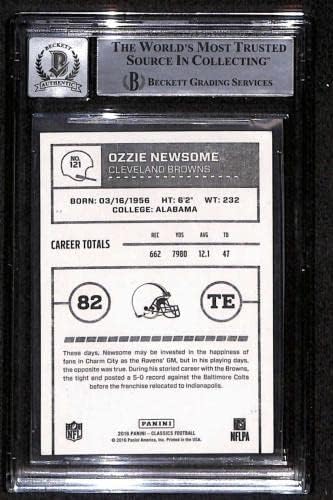 121 Ozzie Newsome - כרטיסי כדורגל קלאסיקות מדורגים BGS Auto 10 - כדורגל חתימה