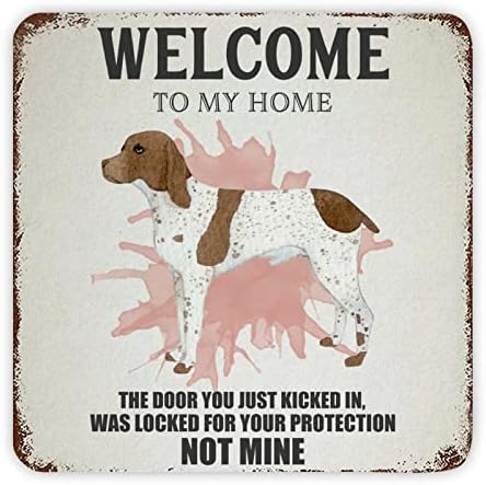 מצחיק חיות מחמד כלב מתכת סימן לחיות מחמד כלב ברוכים הבאים לבית שלי בציר כלב דלת קולב סימן אלומיניום כלב בית